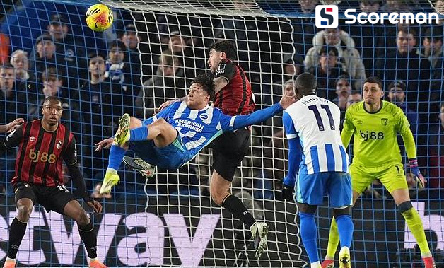 브라이튼, 본머스와 1-1 무승부…5G 무패 행진